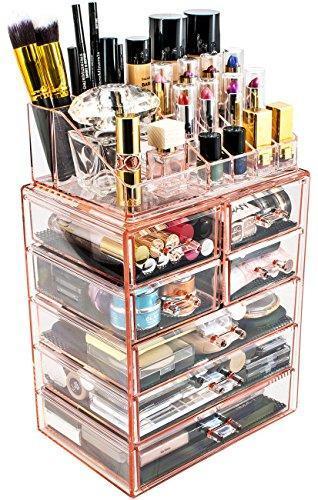 Sorbus Acrylic Cosmetic Makeup and Jewelry Storage Case Display-Spacious Design-for Bathroom, Dresser, Vanity and Countertop (4 Large, 2 Small Drawers, Clear)