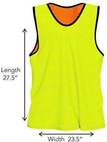 Unlimited Potential Nylon Mesh Scrimmage Team Practice Vests Pinnies Jerseys Bibs for Children Youth Sports Basketball, Soccer, Football, Volleyball (Pack of 12)