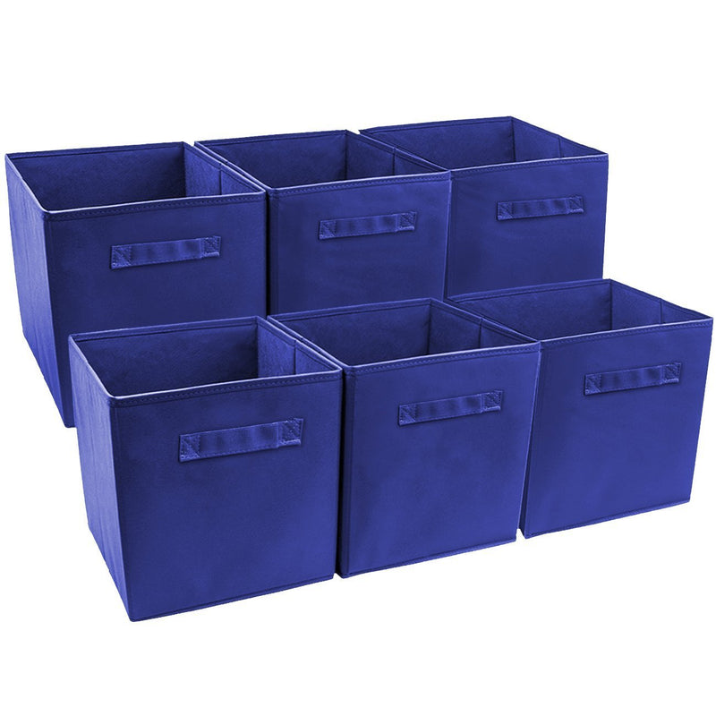 Sorbus Storage Cube Basket Bin, 6 Pack Navy Blue