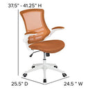 Flash Furniture Mid-Back Black Mesh Swivel Ergonomic Task Office Chair with Flip-Up Arms - BL-X-5M-BK-GG