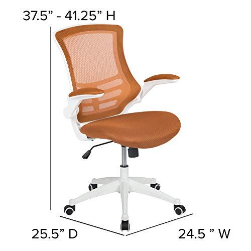 Flash Furniture Mid-Back Black Mesh Swivel Ergonomic Task Office Chair with Flip-Up Arms - BL-X-5M-BK-GG