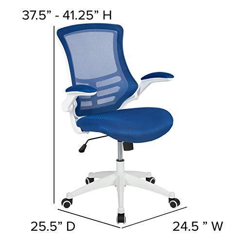 Flash Furniture Mid-Back Black Mesh Swivel Ergonomic Task Office Chair with Flip-Up Arms - BL-X-5M-BK-GG