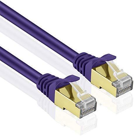 TNP Cat6 Ethernet Patch Cable (10 Feet) - Professional Gold Plated Snagless RJ45 Connector Computer Networking LAN Wire Cord Plug Premium Shielded Twisted Pair (White)