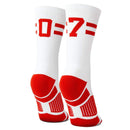 Classic Stripe Team Number Socks | Woven Mid-Calf | White & Red