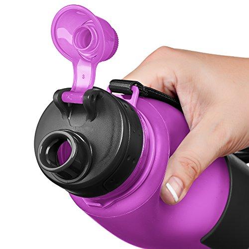 Nomader Collapsible Water Bottle - Leak Proof Twist Cap - BPA Free, 22 oz