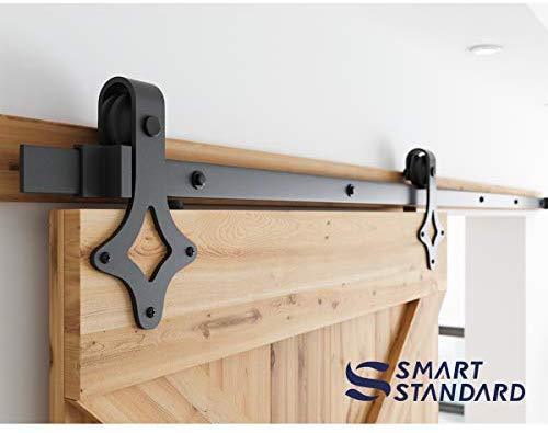 5FT Heavy Duty Sturdy Sliding Barn Door Hardware Kit -Super Smoothly and Quietly - Simple and Easy to Install - Includes Step-by-Step Installation Instruction -Fit 30" Wide Door(Rhombic Shape Hanger)