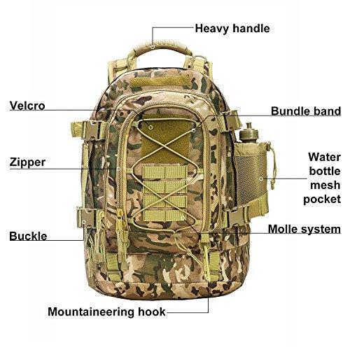 Outdoor 3 Day Expandable 40-64L Backpack Military Tactical Hiking Bug Out Bag