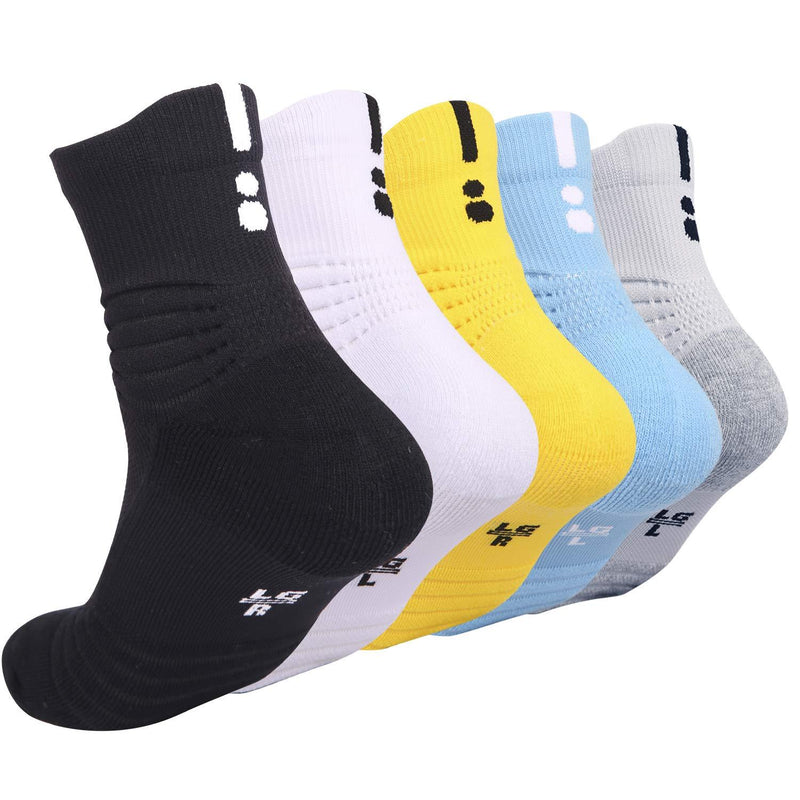 DISILE Elite Basketball Socks, Cushioned Dri-Fit Athletic Crew Socks - Thick Sports Socks For Men & Women