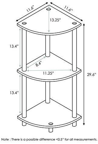 Furinno Turn-N-Tube 5 Tier Corner Display Rack Multipurpose Shelving Unit, Columbia Walnut/Black