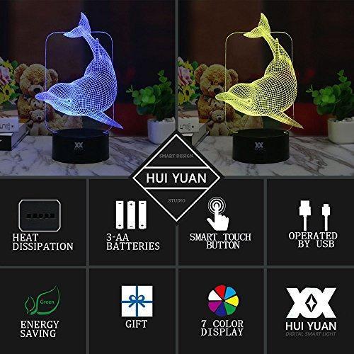 3D Illusion Animal Giraffe Remote Control LED Desk Table Night Light Lamp 7 Color Touch Lamp Kiddie Kids Children Family Holiday Gift Home Office Childrenroom Theme Decoration by HUI YUAN