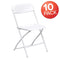 Flash Furniture 10 Pk. HERCULES Series 650 lb. Capacity Premium White Plastic Folding Chair