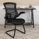 Flash Furniture Mid-Back Black Mesh Swivel Ergonomic Task Office Chair with Flip-Up Arms - BL-X-5M-BK-GG