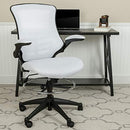 Flash Furniture Mid-Back Black Mesh Swivel Ergonomic Task Office Chair with Flip-Up Arms - BL-X-5M-BK-GG