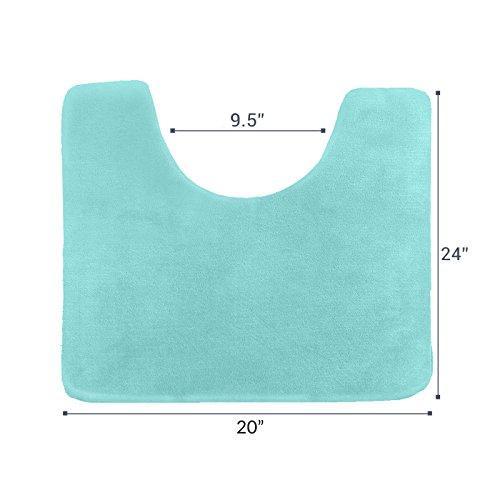 Clara Clark 2-Pack Bath Mat Set – Large and Small Bathroom Rug Set, Absorbent Memory Foam Bath Rugs, Non-Slip, Thick, Cozy Velvet Microfiber Bathrug, Plush Shower, Toilet Floor Bathmats Carpet, Black