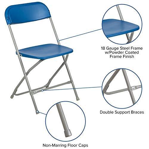 Flash Furniture 10 Pk. HERCULES Series 650 lb. Capacity Premium White Plastic Folding Chair