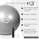 Live Infinitely Exercise Ball (55cm-95cm) Extra Thick Professional Grade Balance & Stability Ball- Anti Burst Tested Supports 2200lbs- Includes Hand Pump & Workout Guide Access