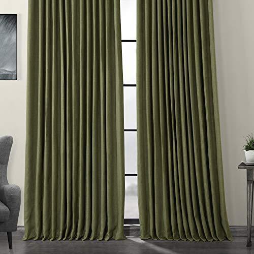 HPD Half Price Drapes BOCH-LN1857-84-DW Faux Linen Extra Wide Blackout Room Darkening Curtain, 100 X 84, Oatmeal