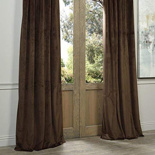 Half Price Drapes VPCH-184005-108-GRBO Signature Grommet Blackout Velvet Curtain, Natural Grey, 50 X 108