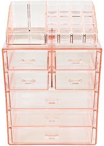 Sorbus Acrylic Cosmetic Makeup and Jewelry Storage Case Display-Spacious Design-for Bathroom, Dresser, Vanity and Countertop (4 Large, 2 Small Drawers, Clear)