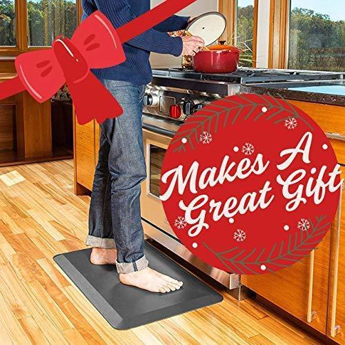 Anti Fatigue Comfort Floor Mat -Commercial Grade Quality Perfect for Standup Desks, Kitchens, and Garages - Relieves Foot, Knee, and Back Pain (20x39x3/4-Inch, Black) by Veracity & Verve