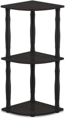 Furinno Turn-N-Tube 5 Tier Corner Display Rack Multipurpose Shelving Unit, Columbia Walnut/Black