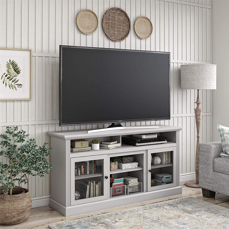 Ameriwood Home Chicago TV Stand with Fireplace, Rustic Gray