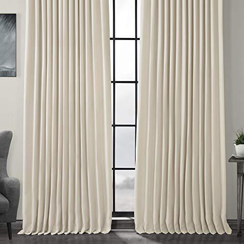 HPD Half Price Drapes BOCH-LN1857-84-DW Faux Linen Extra Wide Blackout Room Darkening Curtain, 100 X 84, Oatmeal