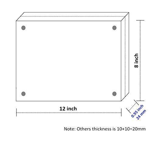 Acrylic Picture Frame 5x7", Double Sided Magnetic Photo Frames 20% Thicker Blcoks, Frameless Desktop Display Retail Gift Box Package (0.95inch, 5 Pack)