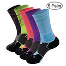 DISILE Elite Basketball Socks, Cushioned Dri-Fit Athletic Crew Socks - Thick Sports Socks For Men & Women