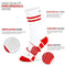 Classic Stripe Team Number Socks | Woven Mid-Calf | White & Red