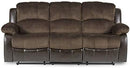 Homelegance Resonance 83" Bonded Leather Double Reclining Sofa, Brown