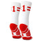 Classic Stripe Team Number Socks | Woven Mid-Calf | White & Red