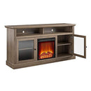 Ameriwood Home Chicago TV Stand with Fireplace, Rustic Gray