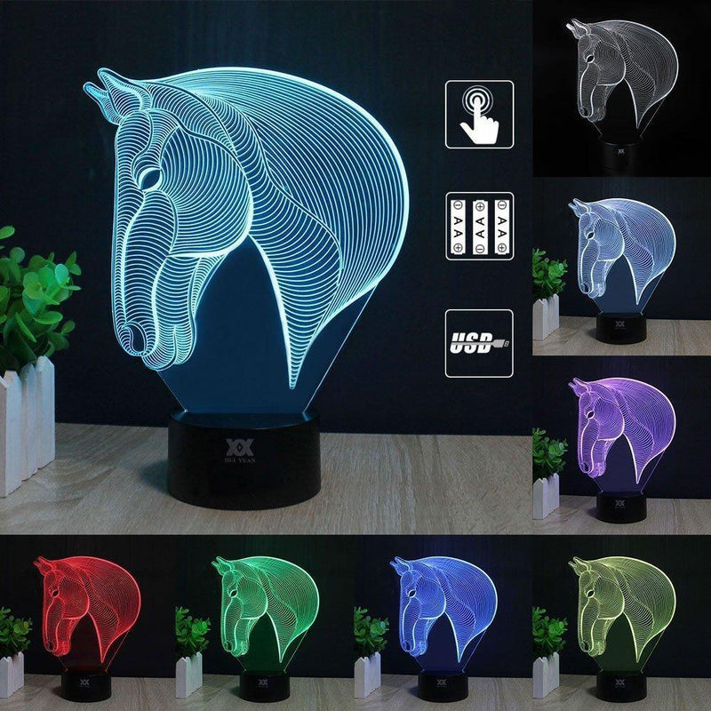 3D Illusion Animal Giraffe Remote Control LED Desk Table Night Light Lamp 7 Color Touch Lamp Kiddie Kids Children Family Holiday Gift Home Office Childrenroom Theme Decoration by HUI YUAN