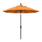 California Umbrella 9' Round Aluminum Market Umbrella, Crank Lift, Collar Tilt, White Pole, Sunbrella Pacific Blue