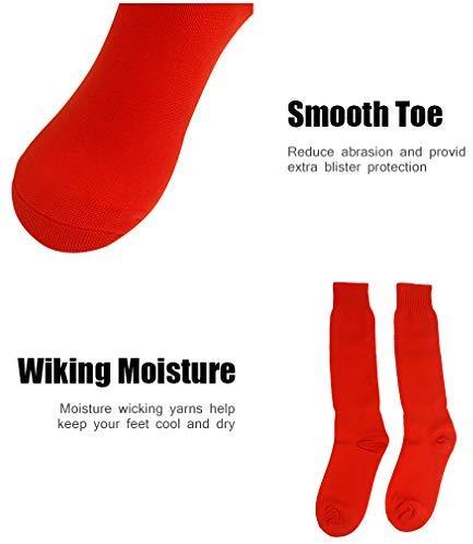 Soccer Socks, RTZAT Unisex Solid Knee High Tube Team Sports Football Socks, 2,6,12 Pairs