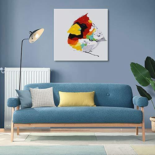 Bignut Art Oil Painting Hand Painted Funny Animal Guitar Frog Wall Art on Canvas Framed Wall Decor for Living Room Bedroom Office (24x24 Inches, Guitar Frog)