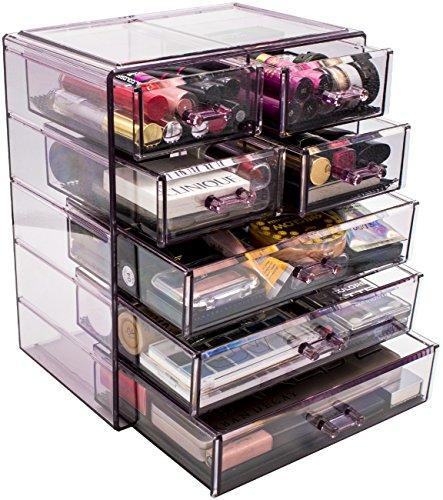 Sorbus Cosmetics Makeup and Jewelry Big Storage Display-Stylish Vanity, Bathroom Case, 4 Large, 2 Small Drawers, Clear