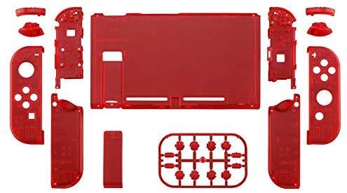 eXtremeRate Soft Touch Grip Back Plate for Nintendo Switch Console, NS Joycon Handheld Controller Housing with Full Set Buttons, DIY Replacement Shell for Nintendo Switch - Classics NES Style