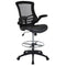 Flash Furniture Mid-Back Black Mesh Swivel Ergonomic Task Office Chair with Flip-Up Arms - BL-X-5M-BK-GG