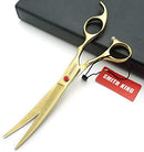 Elfirly 7.0in Professional Pet Grooming Scissors Set,Straight & Thinning & Curved Scissors 4pcs Set for Dog Grooming