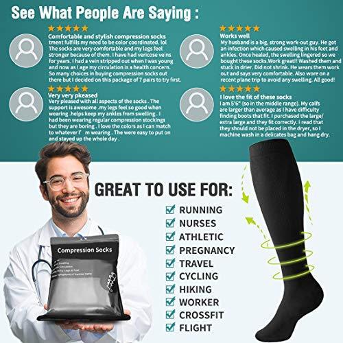 Compression Socks for Women and Men-Best Medical,for Running,Athletic,Circulation & Recovery