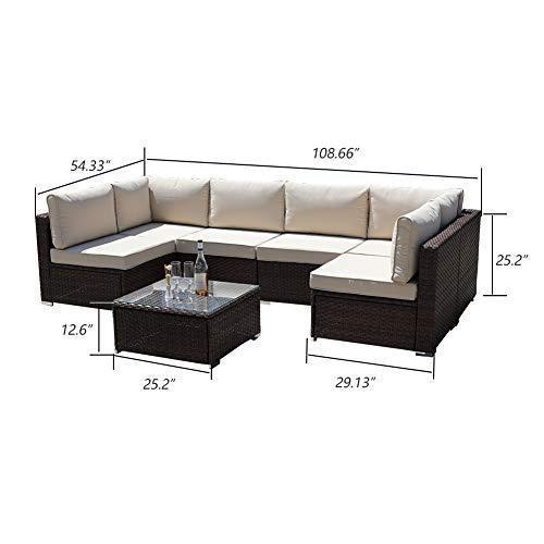 DIMAR garden 3-Piece Outdoor Rattan Patio Furniture Sectional Sofa Wicker Furniture Conversation Set Lawn Garden Pool Courtyard Table Backyard Chair Weather Outdoor Patio Sofa(Black)