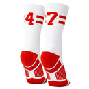 Classic Stripe Team Number Socks | Woven Mid-Calf | White & Red