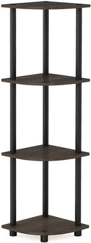 Furinno Turn-N-Tube 5 Tier Corner Display Rack Multipurpose Shelving Unit, Columbia Walnut/Black