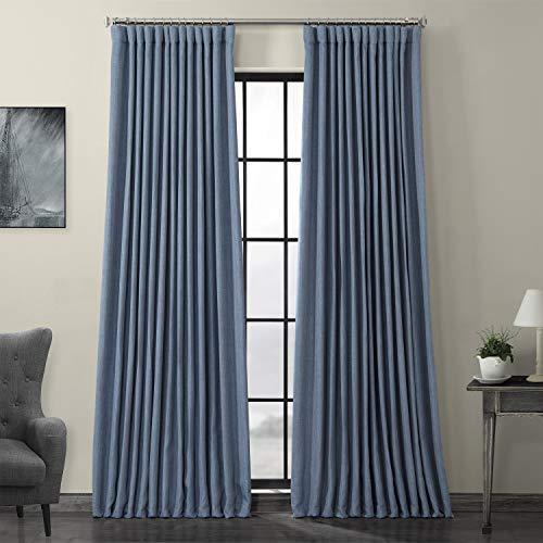 HPD Half Price Drapes BOCH-LN1857-84-DW Faux Linen Extra Wide Blackout Room Darkening Curtain, 100 X 84, Oatmeal