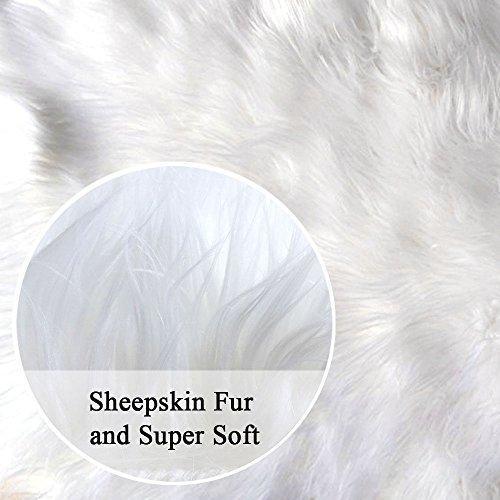 OJIA Deluxe Soft Fuzzy Fur Rugs Faux Sheepskin Shaggy Area Rugs Fluffy Modern Kids Carpet for Living Room Bedroom Sofa Bedside Decor(2 x 3ft, Grey)