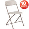 Flash Furniture 10 Pk. HERCULES Series 650 lb. Capacity Premium White Plastic Folding Chair