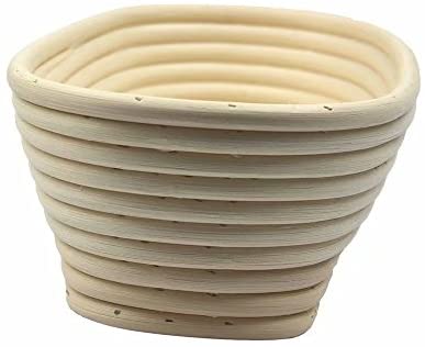 Banneton Bread Proofing Basket 8.5 inch Round Natural Rattan Cane Brotform with Linen Liner 2 Pack+ One Rubber Scraper+ One Silicone BBQ Brush by XUANNIAO