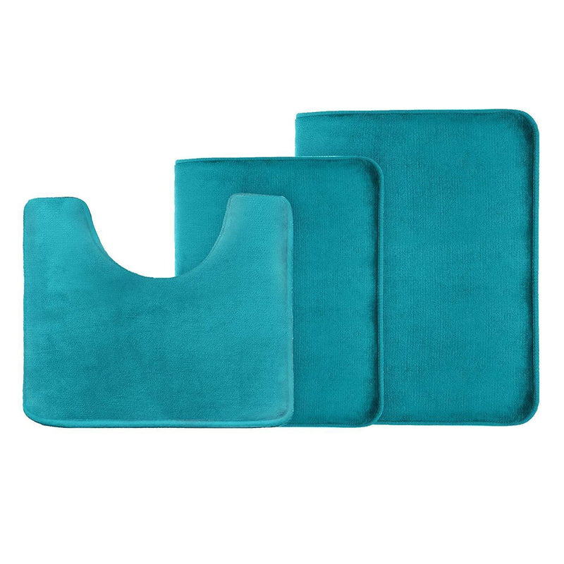 Clara Clark 2-Pack Bath Mat Set – Large and Small Bathroom Rug Set, Absorbent Memory Foam Bath Rugs, Non-Slip, Thick, Cozy Velvet Microfiber Bathrug, Plush Shower, Toilet Floor Bathmats Carpet, Black
